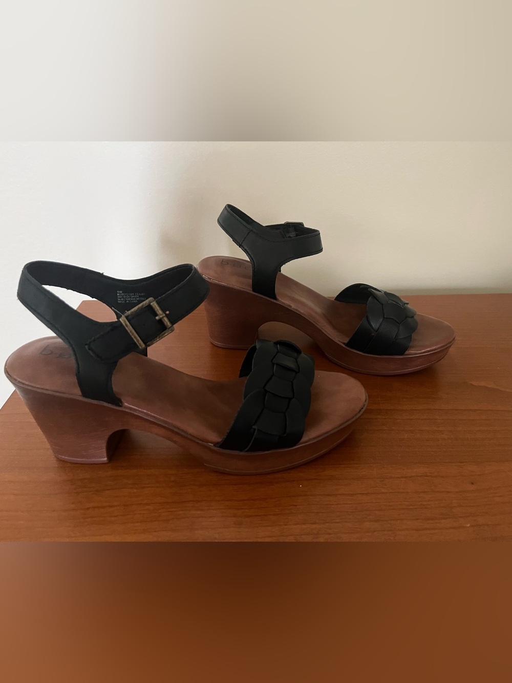 BOC any Born Gigi heeled black braided sandals size 9